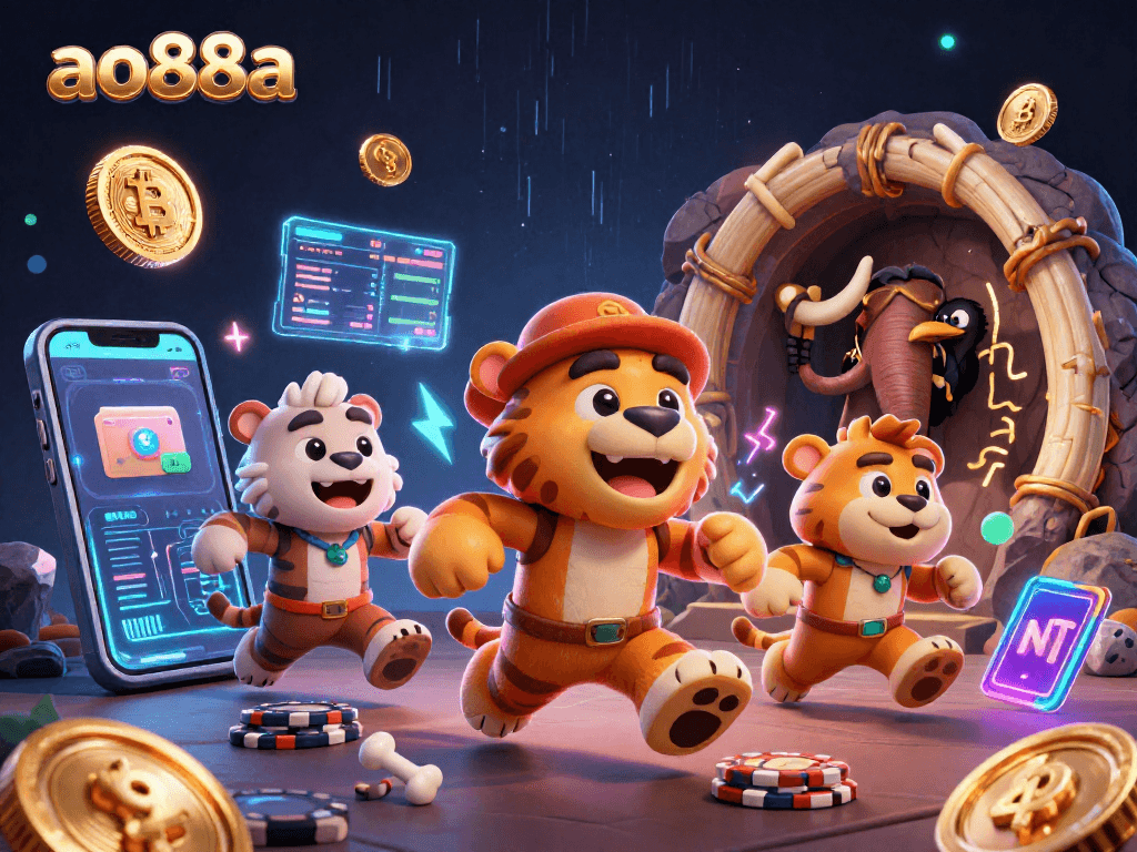 Experience the thrilling gameplay of ao88a casino, featuring vibrant 3D cartoon characters and dynamic gaming elements.