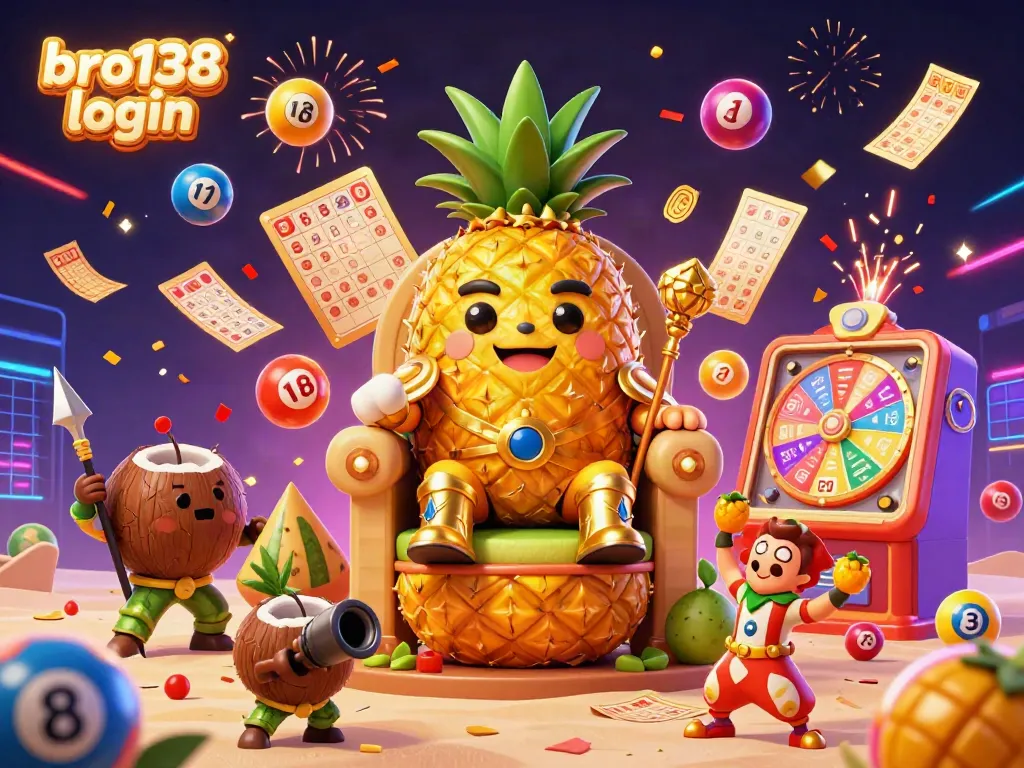 Experience thrilling gaming action with bro138 login as you explore vibrant lottery balls and exciting golden character elements.