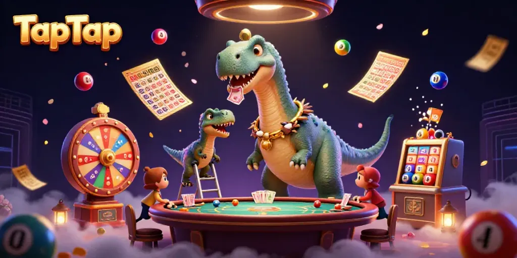 Experience the thrilling world of TapTap gaming with a vibrant 3D illustration of a casino scene