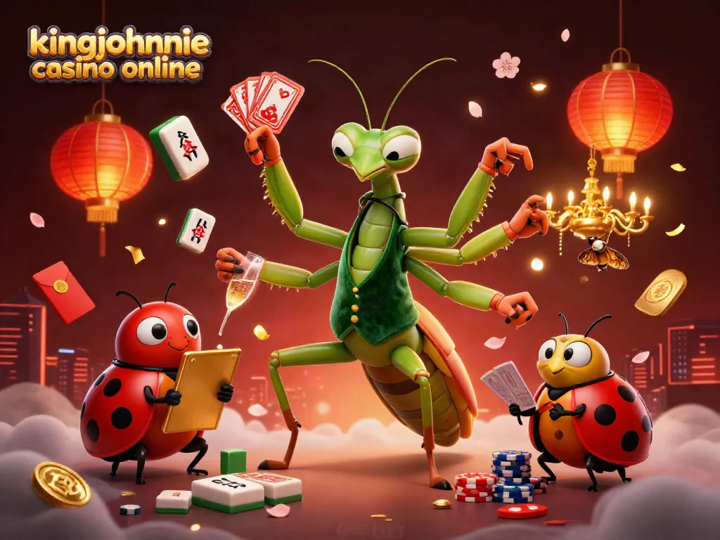 Experience excitement at kingjohnnie casino online with vibrant gaming characters and festive elements.