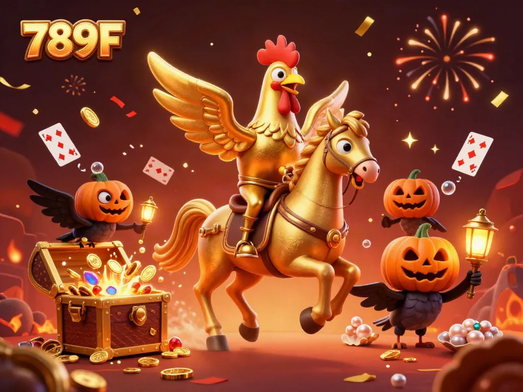 Experience excitement with 789F in a vibrant midnight casino featuring unique characters and dynamic game elements.