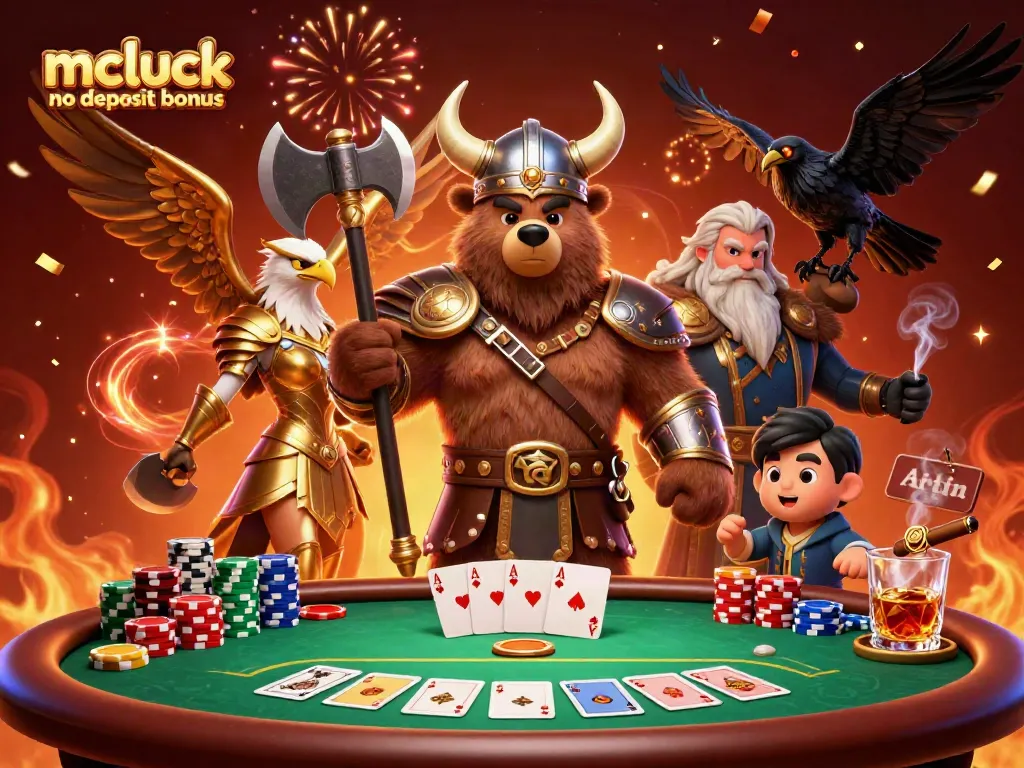 Play exciting games with the mcluck no deposit bonus featuring a vibrant casino scene.
