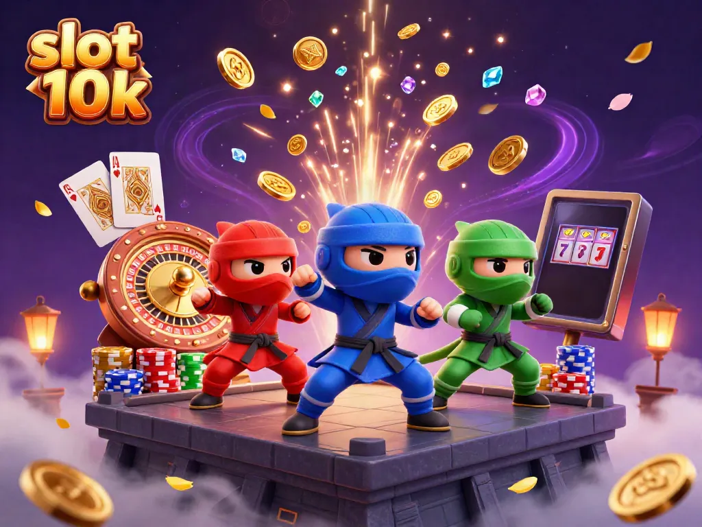 Experience thrilling wins with slot 10k as colorful chameleon ninjas battle for payouts.