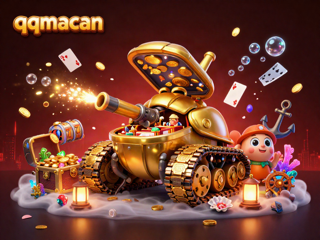 Experience gaming excitement with qqmacan's unique 3D casino tank bursting with treasures and action!