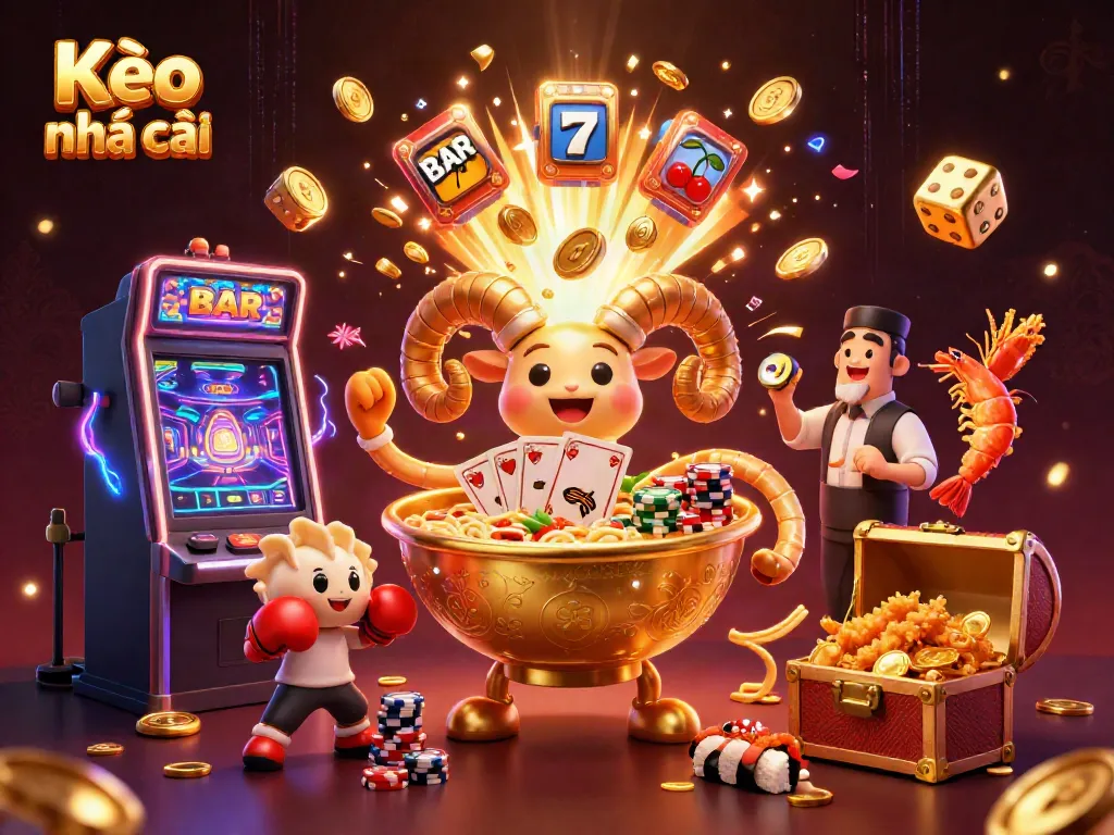 Experience Kèo nhà cái in action with lively casino-themed characters and vibrant game elements.