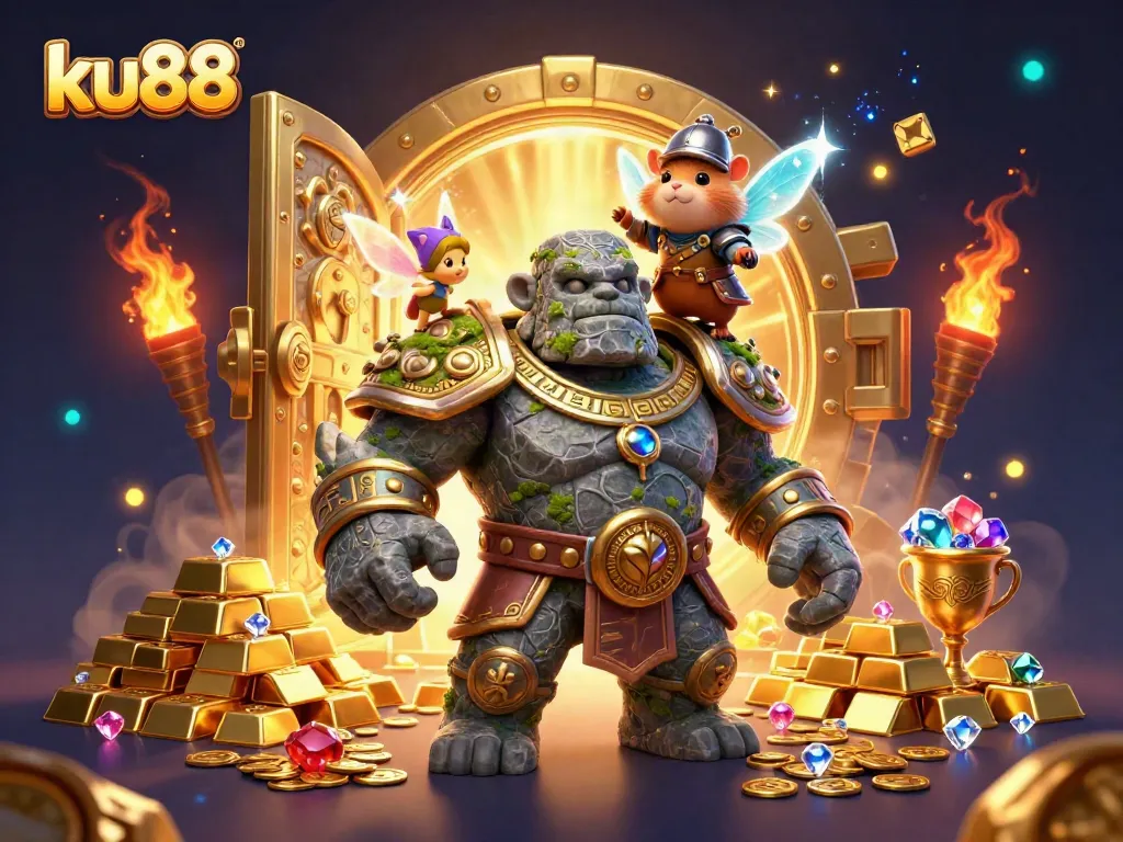 ku88 players experience enchantment in a magical casino, surrounded by treasures and winning opportunities.