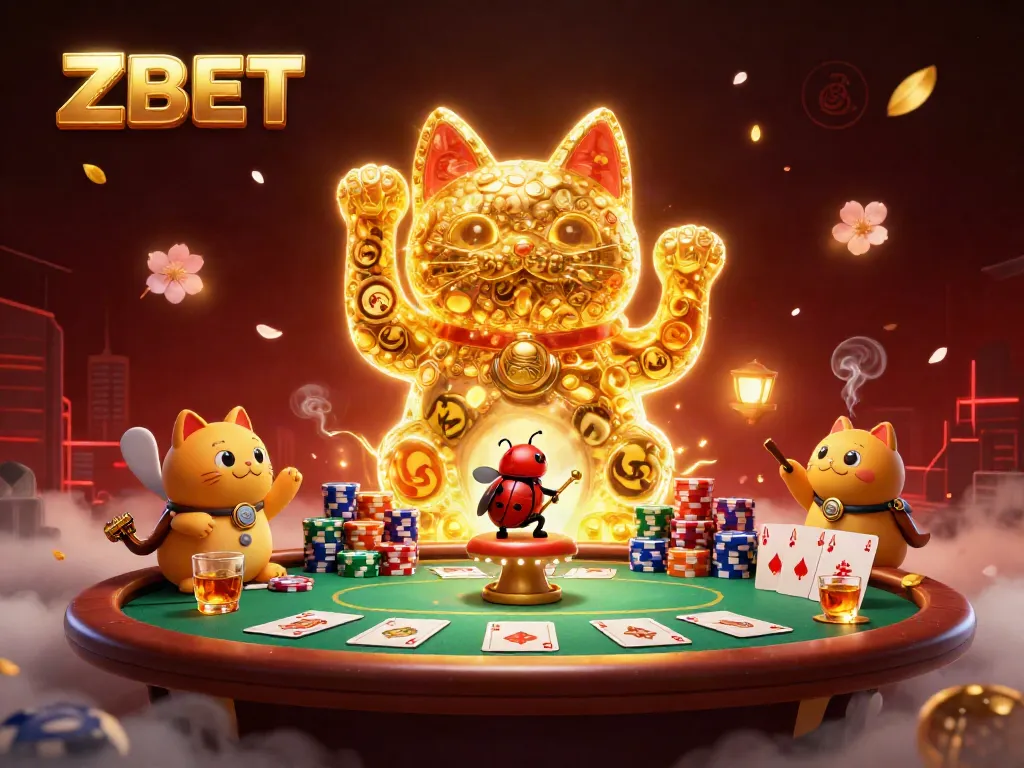 Experience a vibrant ZBET scene with lively characters and classic casino elements in action.