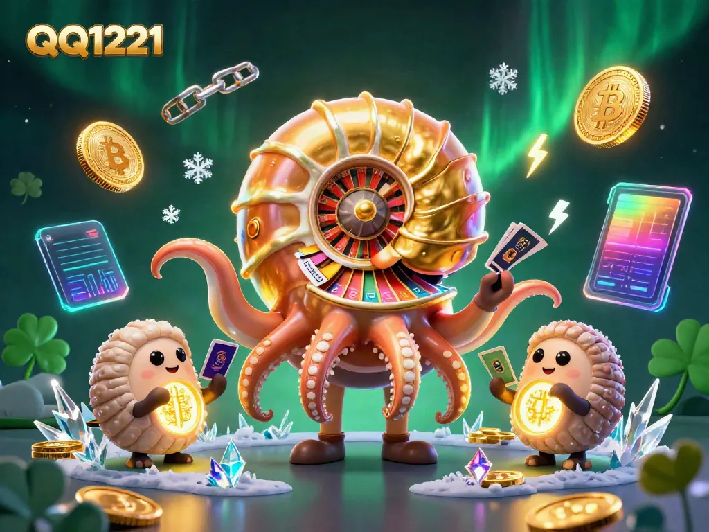 Experience the thrill of QQ1221 with vibrant gaming elements and a stunning nautilus character.