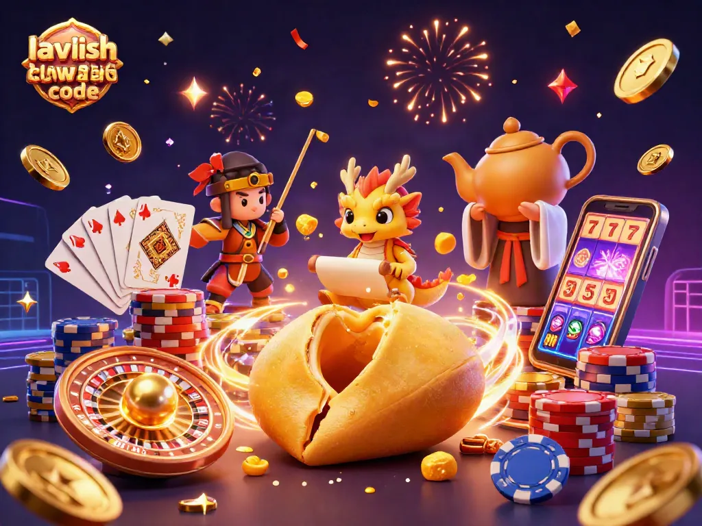 Spin the reels with the lavish luck casino reward code in a vibrant casino scene.