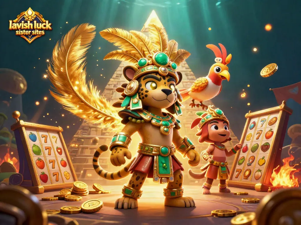 Play exciting games at lavish luck sister sites with vibrant casino-themed illustration and dynamic elements.