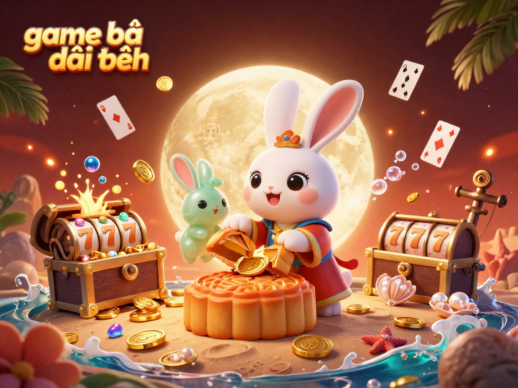 Engage with game bài đổi thưởng in a vibrant 3D lunar casino scene featuring Chinese folklore characters.