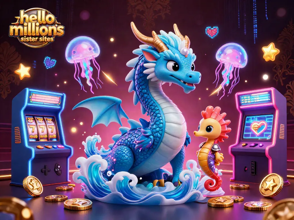Hello millions sister sites reveal vibrant casinos with exciting slots, glowing neon jellyfish, and lively sea characters.