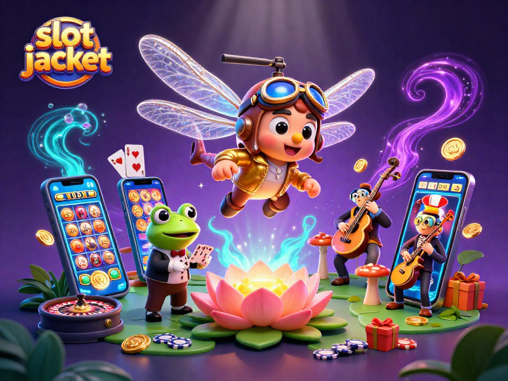 Memenangkan slot jackpot dengan ilustrasi kasino yang penuh warna dan karakter menarik di GACOR123.