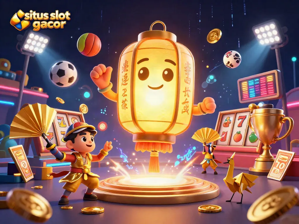 Experience the excitement of situs slot gacor with dynamic elements and glowing symbols in a vibrant casino setting.