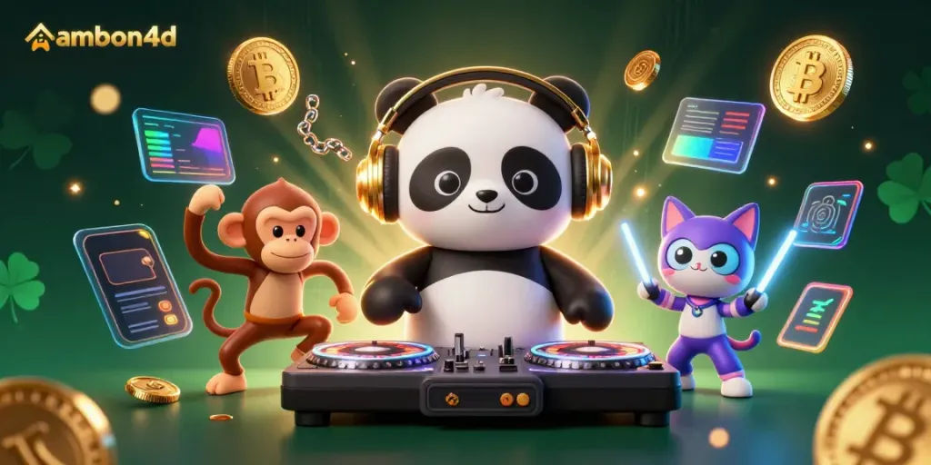 Join the vibrant gaming action at ambon4d with our DJ panda, breakdancing monkey, and rave kitten!