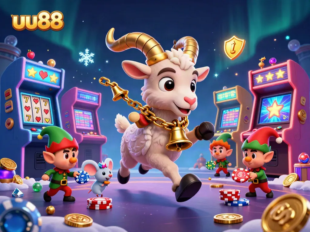 uu88 offers an engaging casino experience with a vibrant scene starring characters amidst colorful gaming elements.