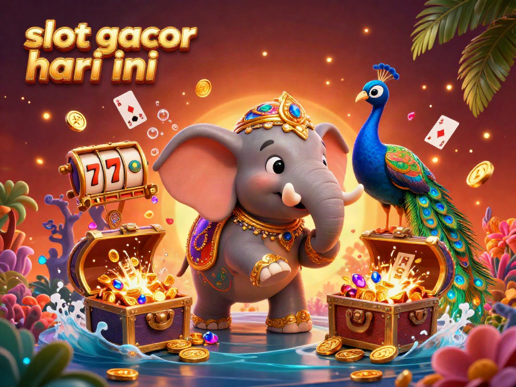 Engage with slot gacor hari ini in this vibrant 3D casino scene featuring intricate characters and dynamic game elements.