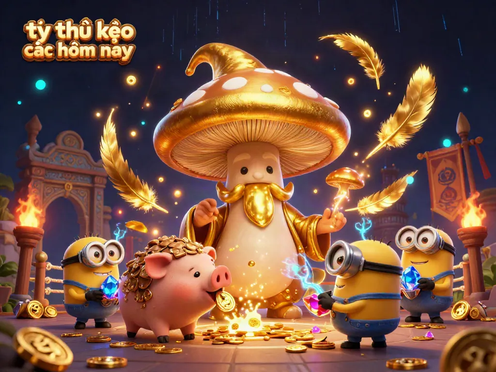 Experience thrilling tỷ lệ kèo nhà cái hôm nay action with a magical scene of a wizard and treasure.