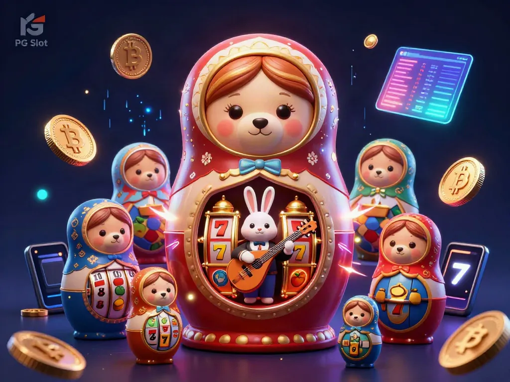 Mainkan PG Slot dengan beragam simbol hoki di ilustrasi kasino digital ini