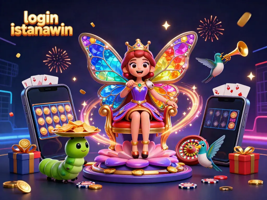 Menangkan lebih banyak dengan login istanawin dalam ilustrasi kasino penuh warna yang meriah.