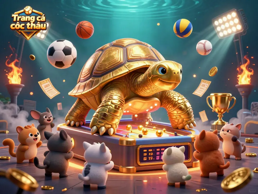 Experience the excitement of Trang cá cược thể thao with dynamic sports betting elements in this vibrant illustration.
