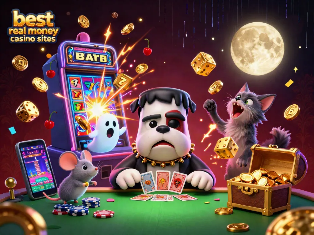 Experience thrilling play at the best real money casino sites with vibrant 3D characters and exciting game elements.