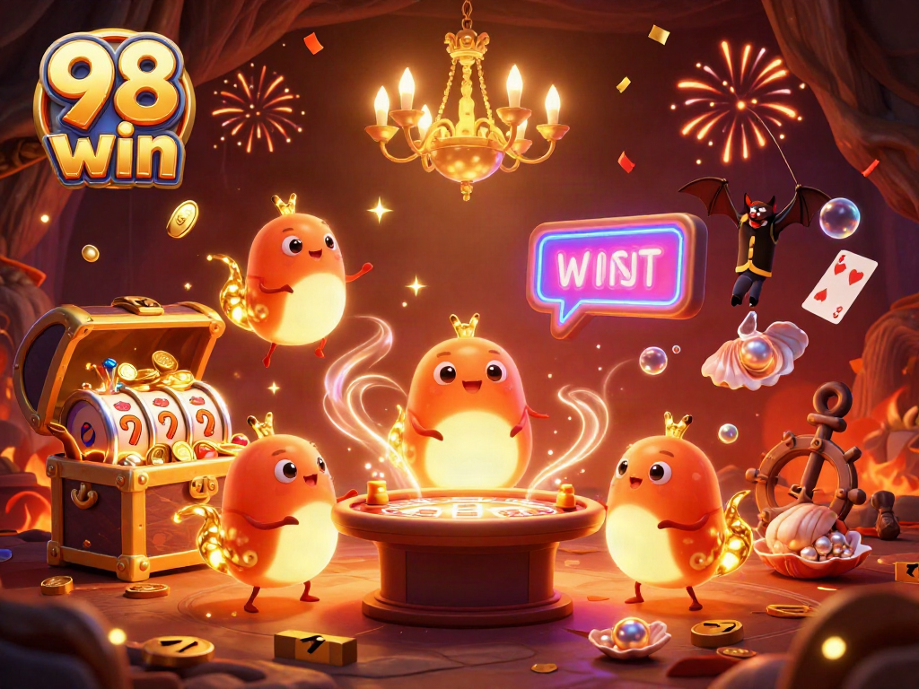 Join the excitement with 98 win at this vibrant casino with glowworms lighting up the scene.